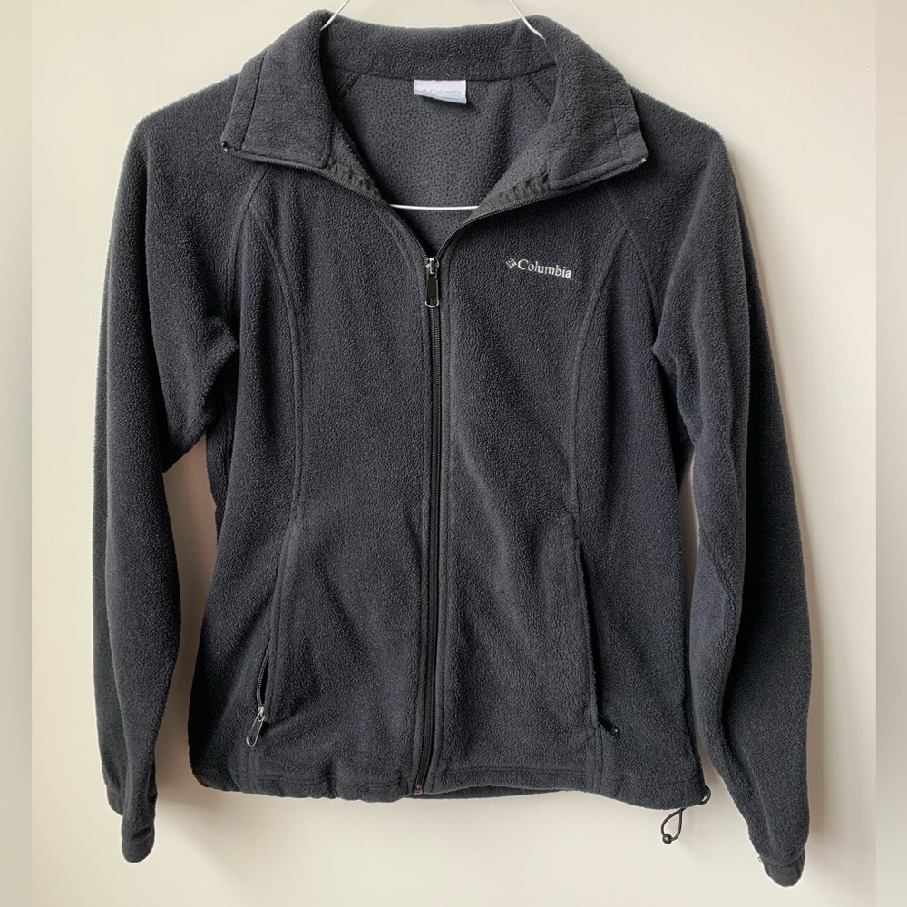 Black Columbia Zip Up Collared Fleece Size Medium